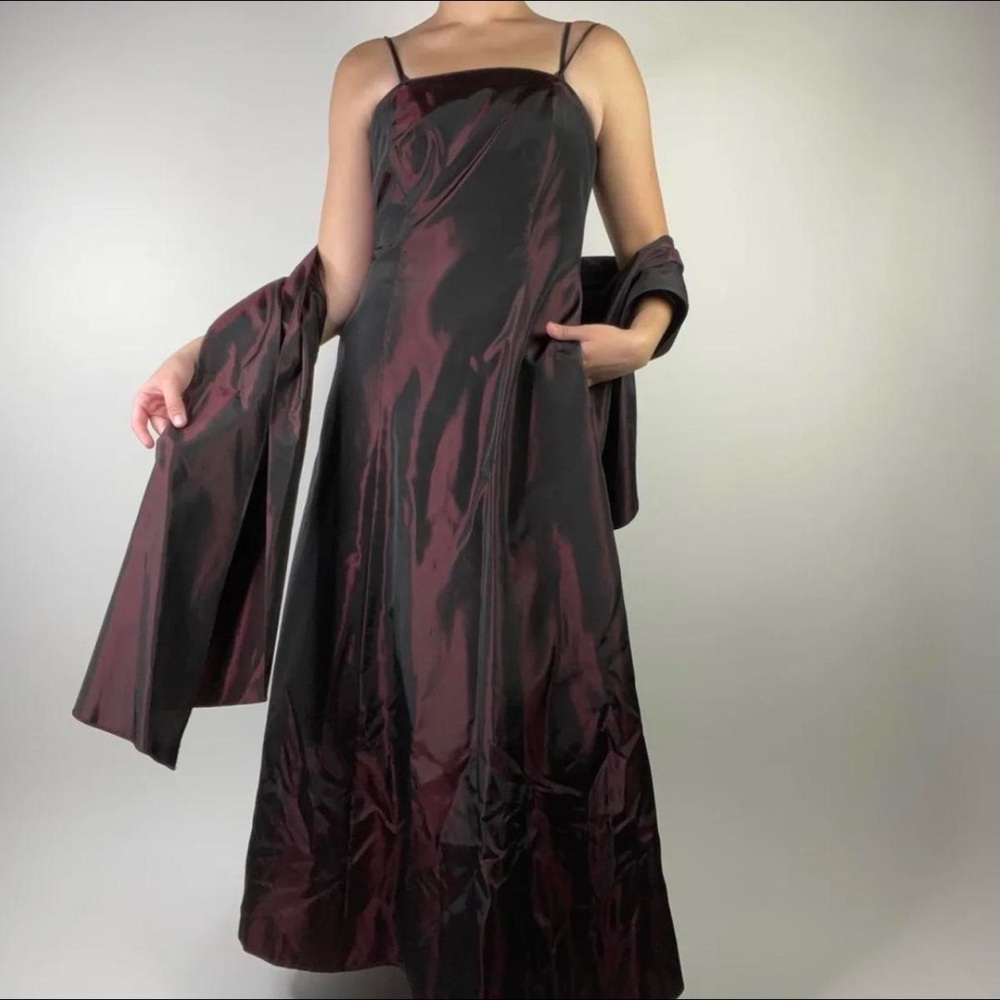 Burgundy evening gown